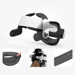 BoboVR M2+ įtempimą mažinantis dirželis, skirtas Meta Quest 2 VR akiniams – balti ir juodi