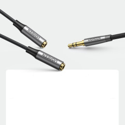 Ugreen AUX ilgintuvo kabelis 3,5 mm mini lizdas 0,2 m juodas (AV191 50253)