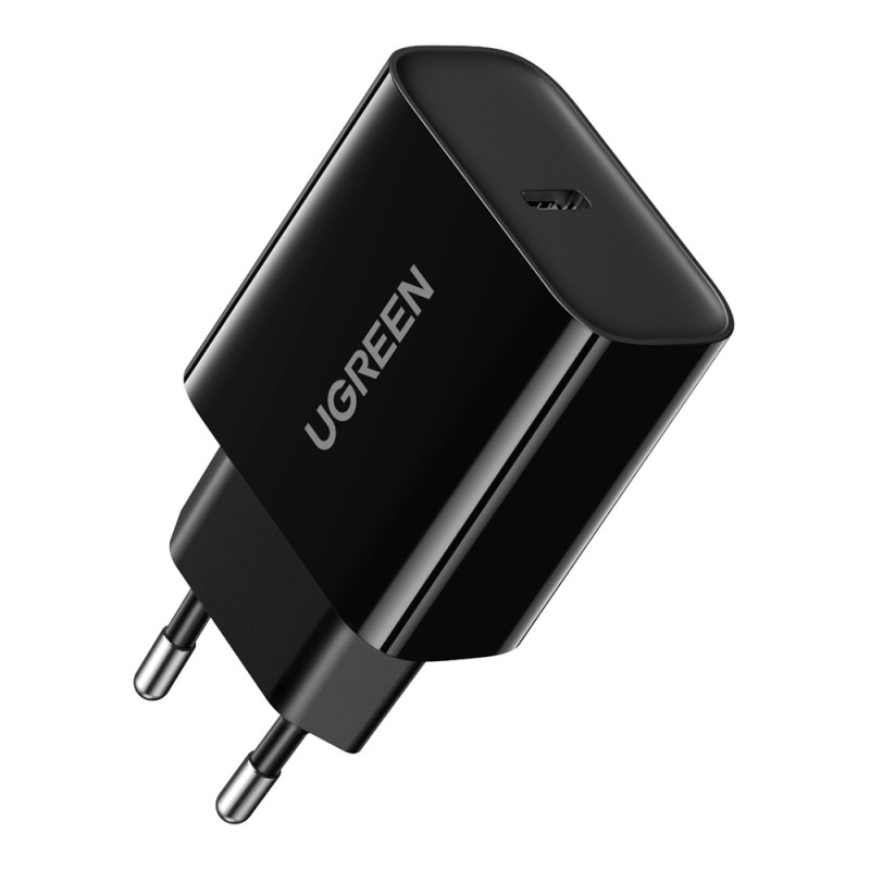 Ugreen USB Type C 20W Power Delivery sieninis įkroviklis juodas (10191)
