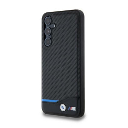 BMW Leather Carbon dėklas Samsung Galaxy A55 - juodas