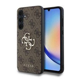 Guess 4G Big Metal Logo dėklas, skirtas Samsung Galaxy A35 - rudas