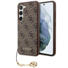 Guess 4G Charms Collection dėklas, skirtas Samsung Galaxy A35 - rudas