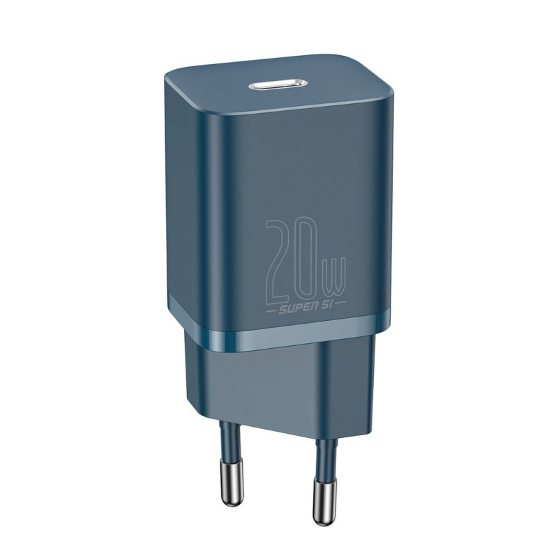 Baseus Super Si 1C greitas USB tipo C įkroviklis 20 W Power Delivery mėlynas (CCSUP-B03)