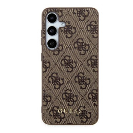 Guess 4G Metal Gold Logo dėklas, skirtas Samsung Galaxy A55 - rudas
