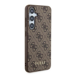 Guess 4G Metal Gold Logo dėklas, skirtas Samsung Galaxy A55 - rudas