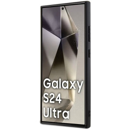 Karl Lagerfeld Saffiano Mono Metal Logo dėklas, skirtas Samsung Galaxy S24 Ultra - juodas
