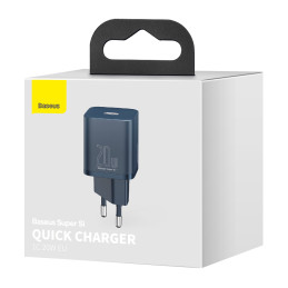 Baseus Super Si 1C greitas USB tipo C įkroviklis 20 W Power Delivery mėlynas (CCSUP-B03)