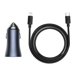 Baseus Golden Contactor Pro greitas automobilinis įkroviklis USB Type C / USB 40 W Power Delivery 3.0 Quick Charge 4+ SC...