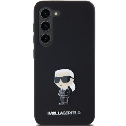 Karl Lagerfeld Silicone Ikonik Metal Pin dėklas Samsung Galaxy S24+ - juodas