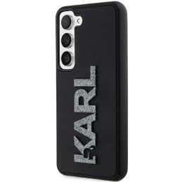 Karl Lagerfeld 3D Rubber Glitter Logo dėklas Samsung Galaxy S24 - juodas