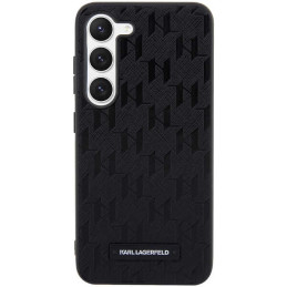 Karl Lagerfeld Saffiano Mono Metal Logo dėklas, skirtas Samsung Galaxy S24 - juodas