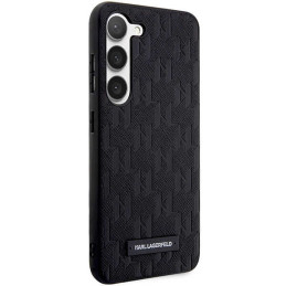 Karl Lagerfeld Saffiano Mono Metal Logo dėklas, skirtas Samsung Galaxy S24 - juodas