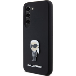 Karl Lagerfeld Silicone Ikonik Metal Pin dėklas Samsung Galaxy S24 - juodas