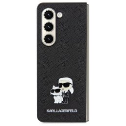 Karl Lagerfeld Saffiano Karl&Choupette Pin dėklas, skirtas Samsung Galaxy A35 - juodas