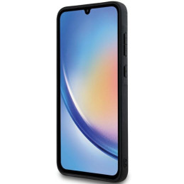 Karl Lagerfeld Fixed Glitter Ikonik Logo metalinis dėklas, skirtas Samsung Galaxy A55 - sidabras