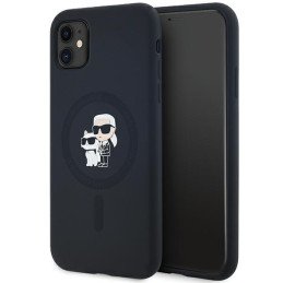 Karl Lagerfeld Silikoninis Karl&Choupette MagSafe dėklas skirtas iPhone 11 / Xr - juodas