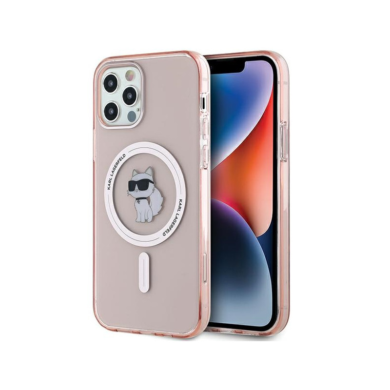 Karl Lagerfeld IML Choupette MagSafe dėklas iPhone 12/ 12 Pro - rožinis