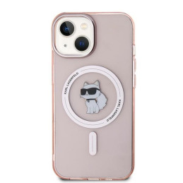 Karl Lagerfeld IML Choupette MagSafe dėklas iPhone 12/ 12 Pro - rožinis