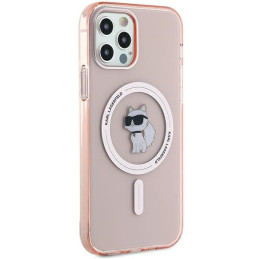 Karl Lagerfeld IML Choupette MagSafe dėklas iPhone 12/ 12 Pro - rožinis