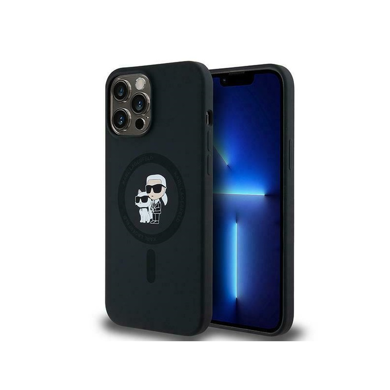 Karl Lagerfeld Silikoninis Karl&Choupette MagSafe dėklas skirtas iPhone 13 Pro / 13 - juodas