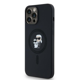 Karl Lagerfeld Silikoninis Karl&Choupette MagSafe dėklas skirtas iPhone 13 Pro / 13 - juodas
