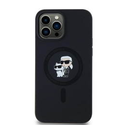 Karl Lagerfeld Silikoninis Karl&Choupette MagSafe dėklas skirtas iPhone 13 Pro / 13 - juodas