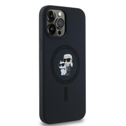 Karl Lagerfeld Silikoninis Karl&Choupette MagSafe dėklas skirtas iPhone 13 Pro / 13 - juodas
