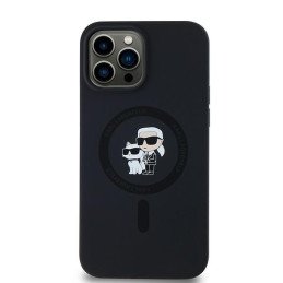 Karl Lagerfeld Silicone Karl&Choupette MagSafe dėklas iPhone 13 Pro Max - juodas