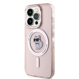 Karl Lagerfeld IML Choupette MagSafe dėklas iPhone 14 Pro - rožinis