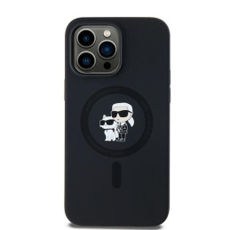 Karl Lagerfeld Silicone Karl&Choupette MagSafe dėklas iPhone 14 Pro - juodas
