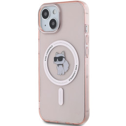 Karl Lagerfeld IML Choupette MagSafe dėklas iPhone 14 / 15 / 13 - rožinis