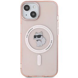 Karl Lagerfeld IML Choupette MagSafe dėklas iPhone 14 / 15 / 13 - rožinis
