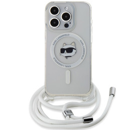 Karl Lagerfeld IML Choupette Head & Cord MagSafe dėklas iPhone 15 Pro - skaidrus