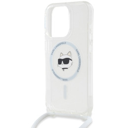 Karl Lagerfeld IML Choupette Head & Cord MagSafe dėklas iPhone 15 Pro - skaidrus