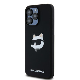 Karl Lagerfeld Silicone Choupette Head MagSafe dėklas iPhone 15 Pro - juodas