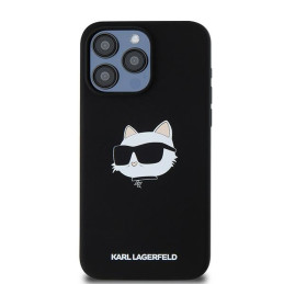 Karl Lagerfeld Silicone Choupette Head MagSafe dėklas iPhone 15 Pro - juodas