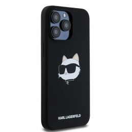 Karl Lagerfeld Silicone Choupette Head MagSafe dėklas iPhone 15 Pro - juodas