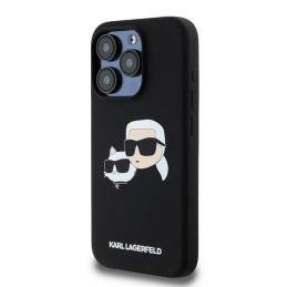 Karl Lagerfeld Silicone Karl&Choupette MagSafe dėklas iPhone 15 Pro - juodas
