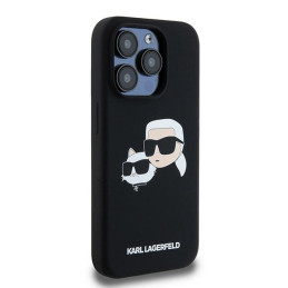 Karl Lagerfeld Silicone Karl&Choupette MagSafe dėklas iPhone 15 Pro - juodas