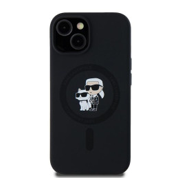 Karl Lagerfeld Silikoninis Karl&Choupette MagSafe dėklas iPhone 15 / 14 / 13 - juodas