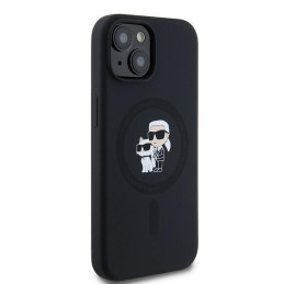 Karl Lagerfeld Silikoninis Karl&Choupette MagSafe dėklas iPhone 15 / 14 / 13 - juodas