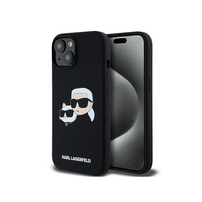 Karl Lagerfeld Silikoninis Karl&Choupette MagSafe dėklas iPhone 15 / 14 / 13 - juodas