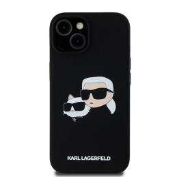 Karl Lagerfeld Silikoninis Karl&Choupette MagSafe dėklas iPhone 15 / 14 / 13 - juodas