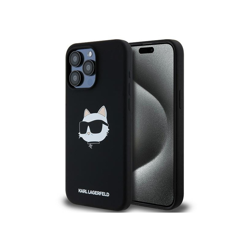 Karl Lagerfeld Silicone Choupette Head MagSafe dėklas iPhone 15 Pro Max - juodas