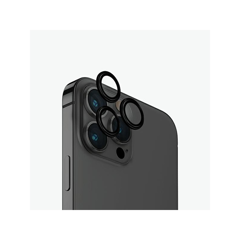 UNIQ Optix Glass Aliuminio fotoaparato objektyvo apsauga iPhone 15 Pro Max fotoaparato objektyvui su aplikatoriumi - juo...
