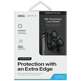 UNIQ Optix Glass Aliuminio fotoaparato objektyvo apsauga iPhone 15 Pro Max fotoaparato objektyvui su aplikatoriumi - juo...