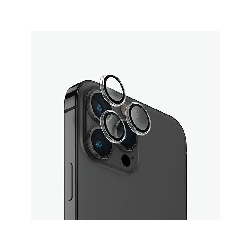 UNIQ Optix Clear Camera Lens Protector iPhone 15 Pro fotoaparato objektyvui su aplikatoriumi - skaidrus