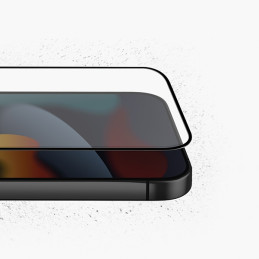 UNIQ Optix Matte matinis grūdintas stiklas iPhone 14/ 13/ 13 Pro su aplikatoriumi