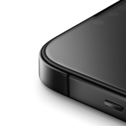 UNIQ Optix Matte matinis grūdintas stiklas, skirtas iPhone 15 / 14 Pro su aplikatoriumi