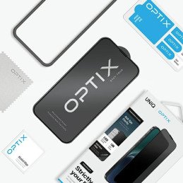 UNIQ Optix Privacy grūdintas stiklas, skirtas iPhone 15/ 14 Pro su aplikatoriumi